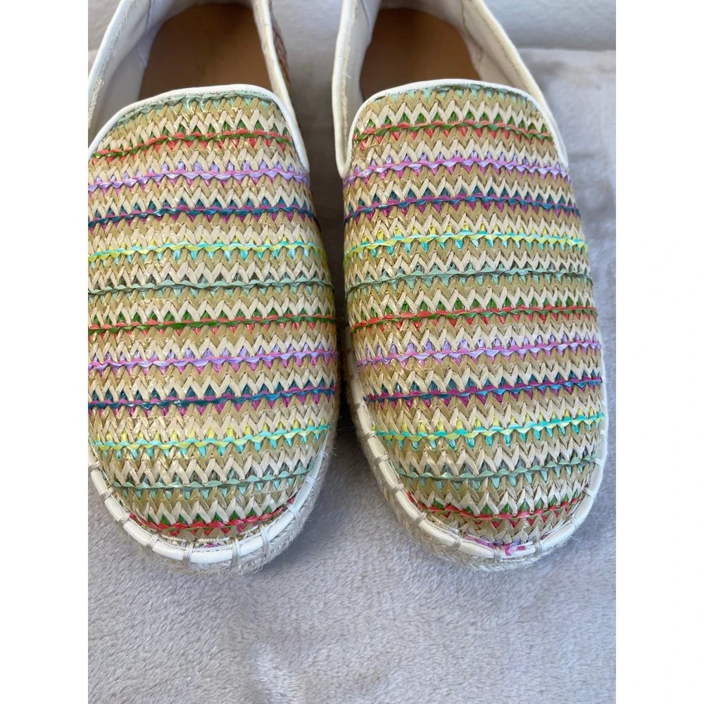 Universal Thread Womens Multi Color Woven Espadrille Slip On Flats Size 8